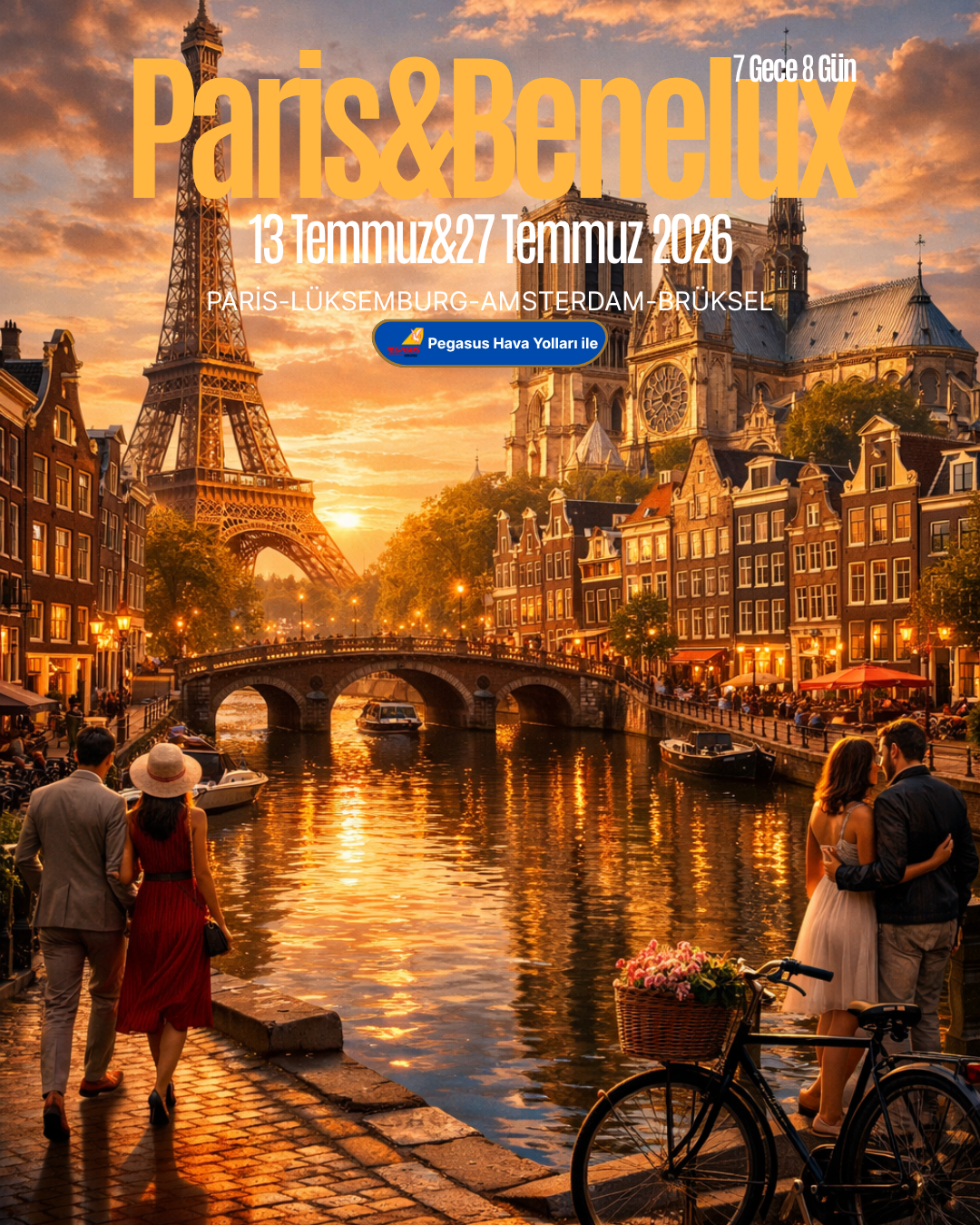PARİS BENELUX TURU 13 Temmuz - 27 Temmuz 1219€